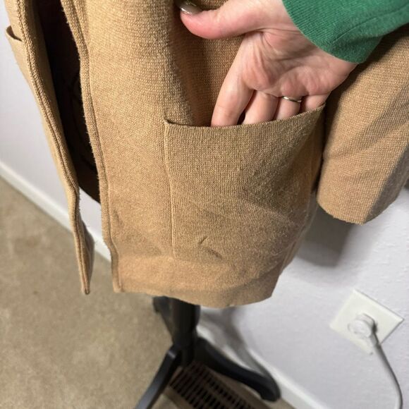 J Crew Cotton Blazer Open Front Tan Women Size XXS Pockets Business Casual - Picture 4 of 11